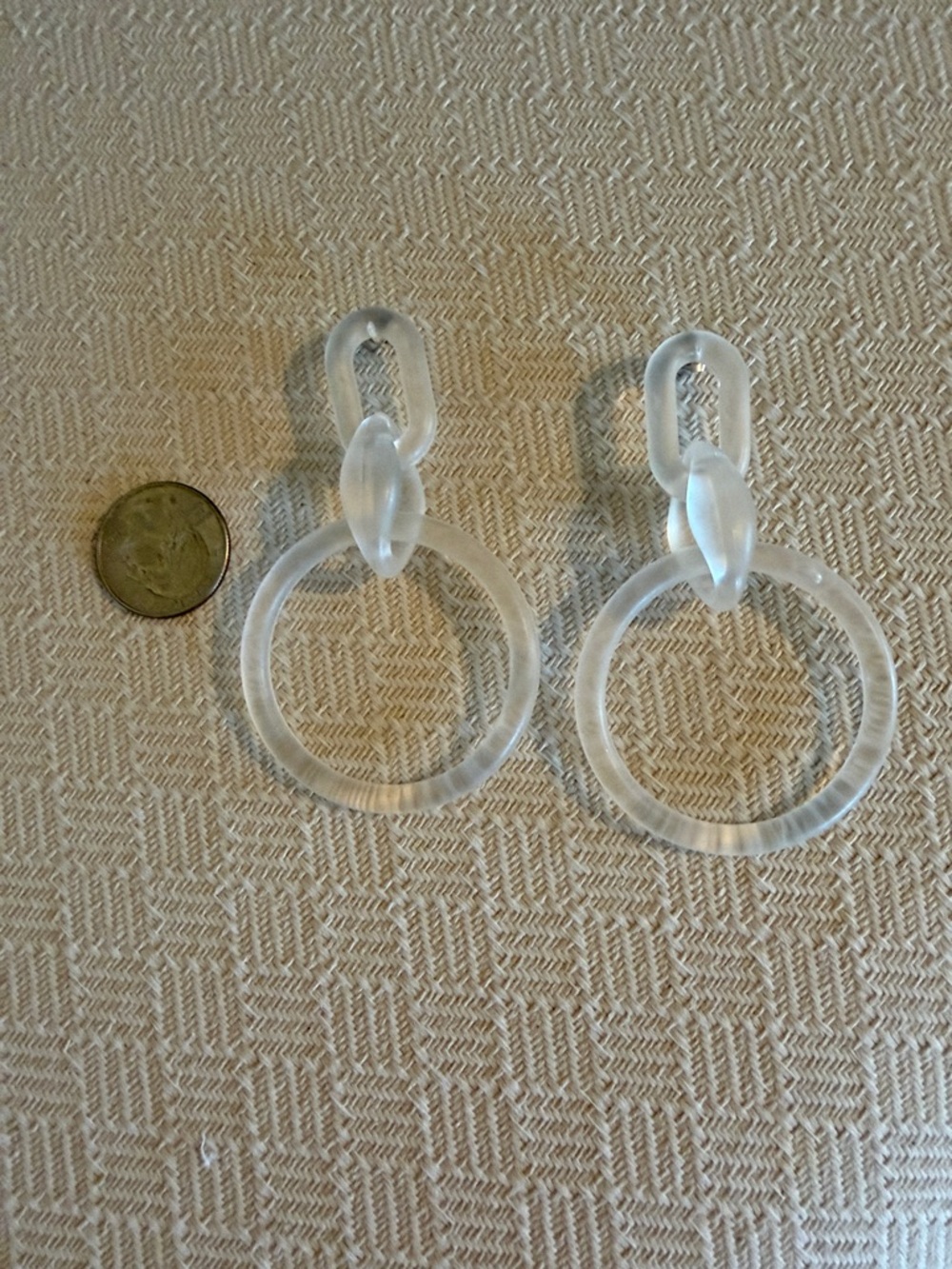 Clear Hoop Link Drop Earrings - Transparent Fashion Earrings
